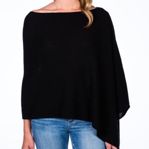 Claudia Nicole Black Cashmere Poncho